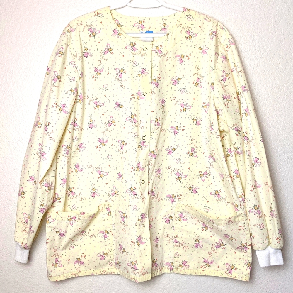 2/$17 Blue Angel long-sleeve yellow scrub top Lg
